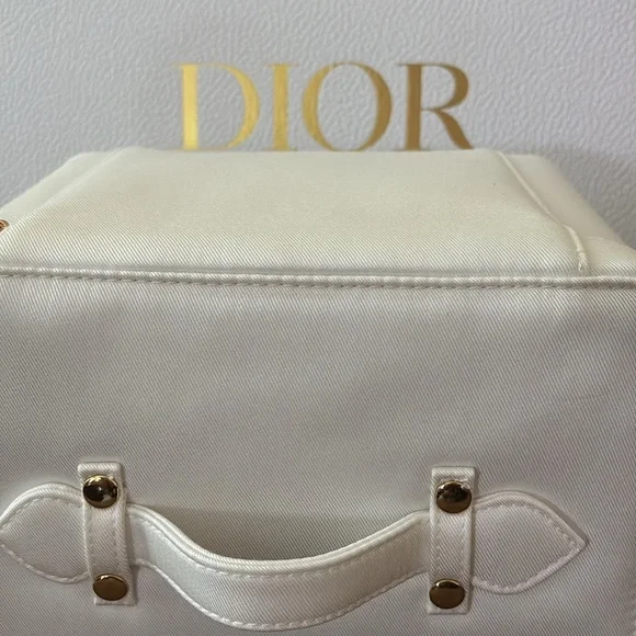 Dior White Vanity Case with Gold Logo - Picture 13 of 13